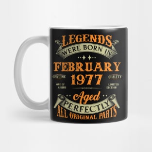 46th Birthday Gift Legends Born In February 1977 46 Years Old Mug